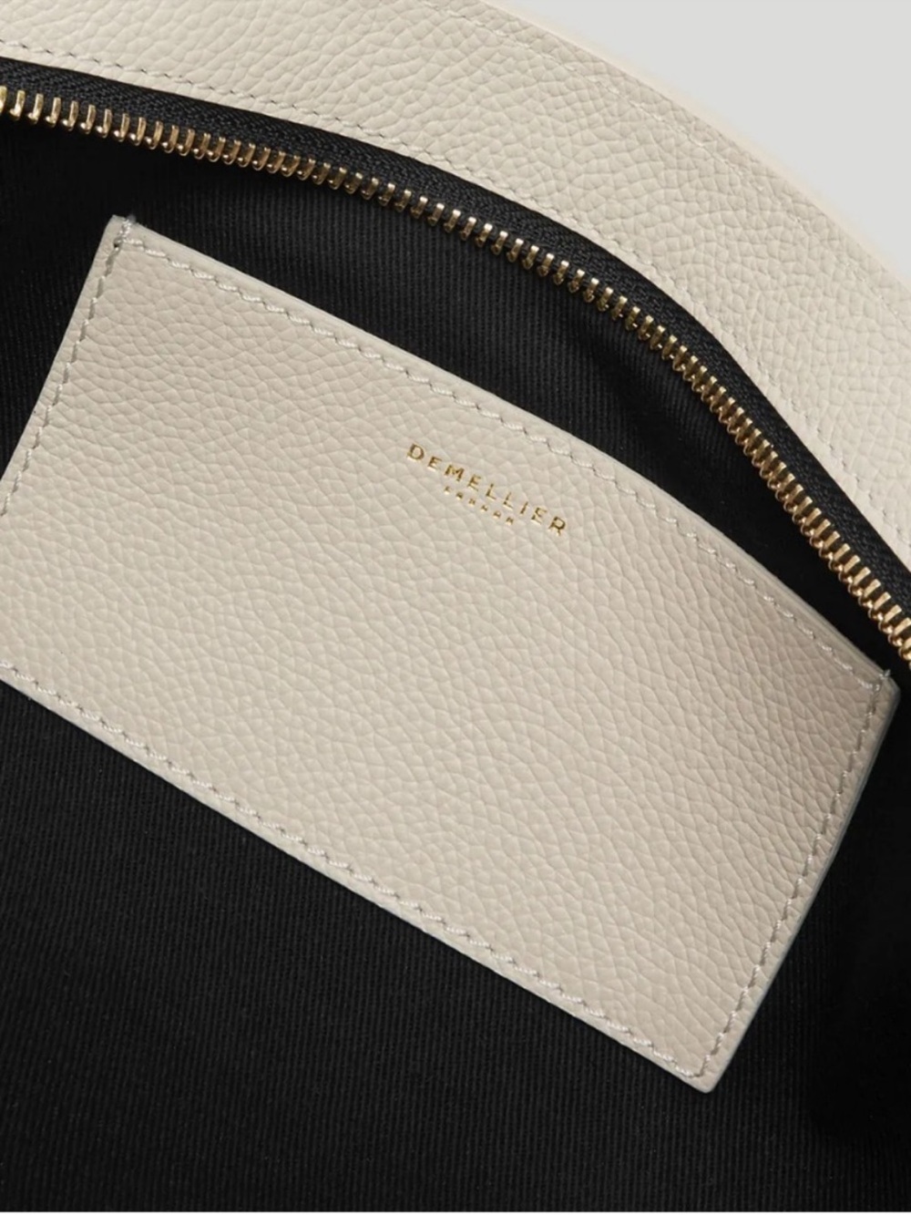 DeMellier London The New York Shoulder Bag Chalk White Grained Leather Gold NWT - Picture 6 of 15